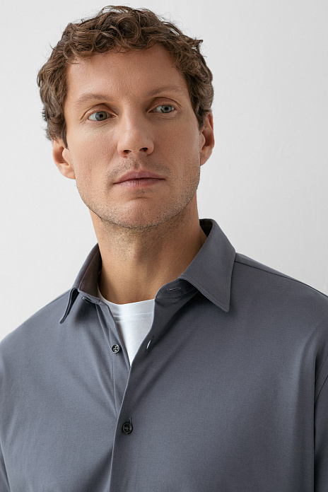 Сорочка из трикотажной хлопковой ткани, цвет Серый