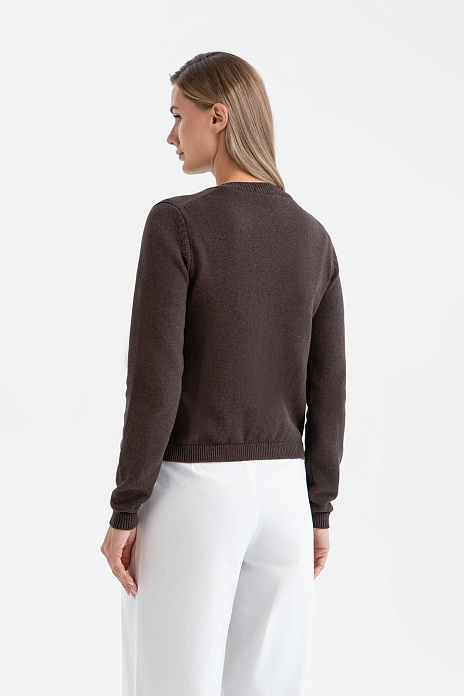 Кардиган из хлопка и кашемира, цвет Коричневый