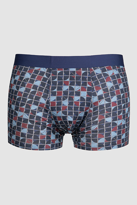 Боксеры из бамбука с принтом, цвет Синий темный