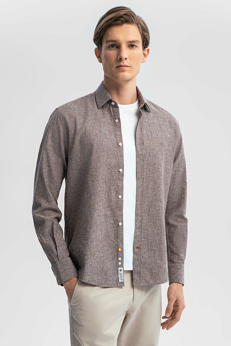 Сорочка из австрийской ткани Getzner, цвет Коричневый