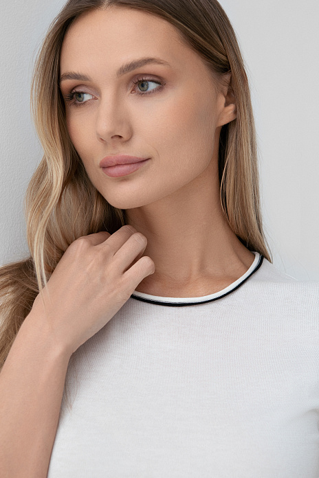 Футболка из хлопка, шелка и льна, цвет Белый