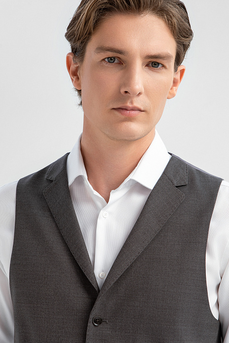 Жилет из шерсти и шелка с водоотталкивающей обработкой, цвет Серый