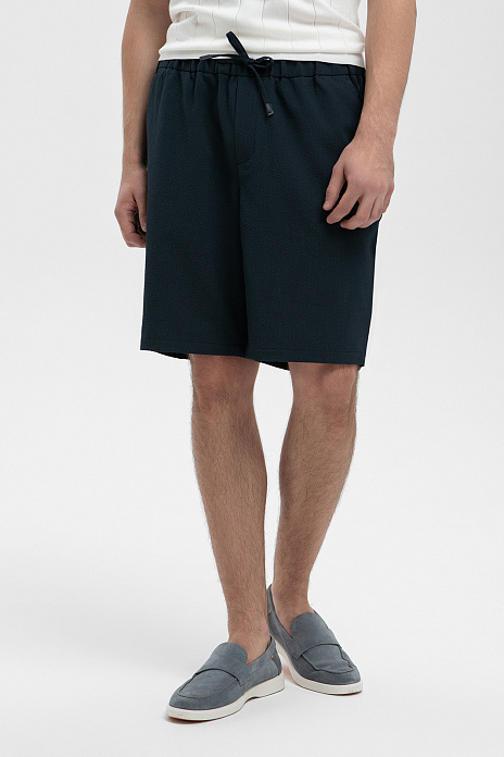 Шорты на кулиске, цвет Голубой темный