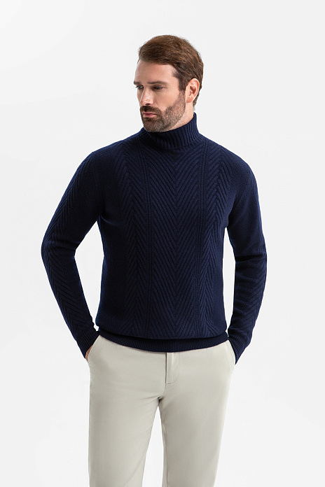 Свитер из шерсти и кашемира, цвет Синий темный
