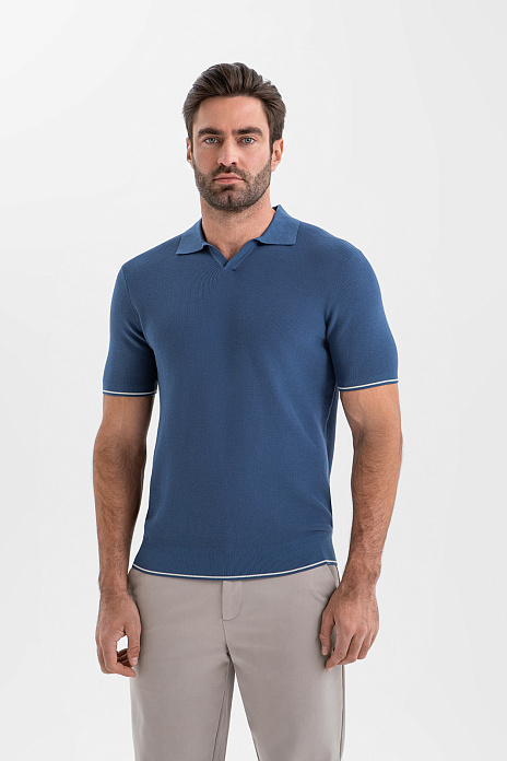 Поло из хлопка Пима, цвет Голубой