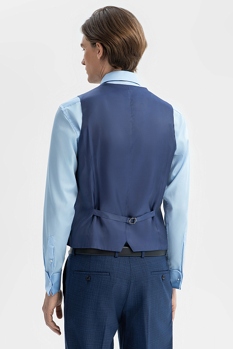 Жилет из шерсти, хлопка и льна с водоотталкивающей обработкой, цвет Синий