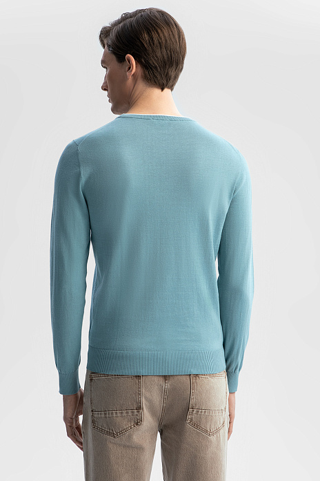 Джемпер из хлопка и льна, цвет Голубой