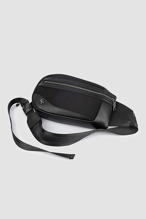 Поясная сумка из натуральной кожи, цвет Черный