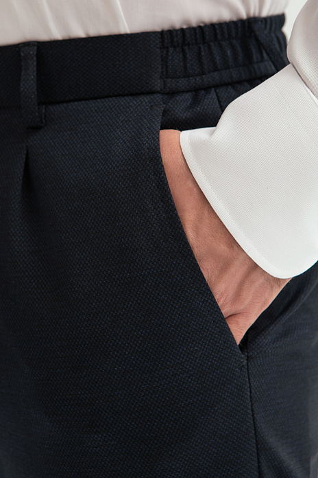 Синие брюки на кулиске из трикотажной ткани, цвет Синий темный