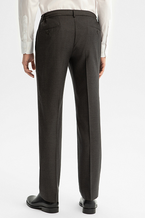 Брюки из шерсти, устойчивой к сминанию, цвет Коричневый темный