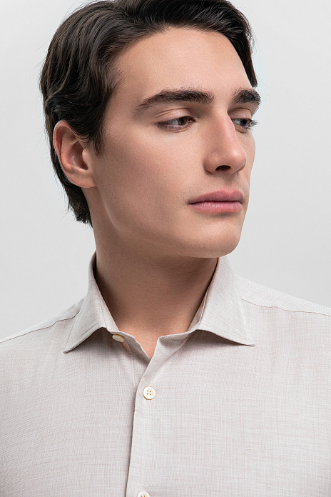 Сорочка из хлопка и тенсела, цвет Бежевый