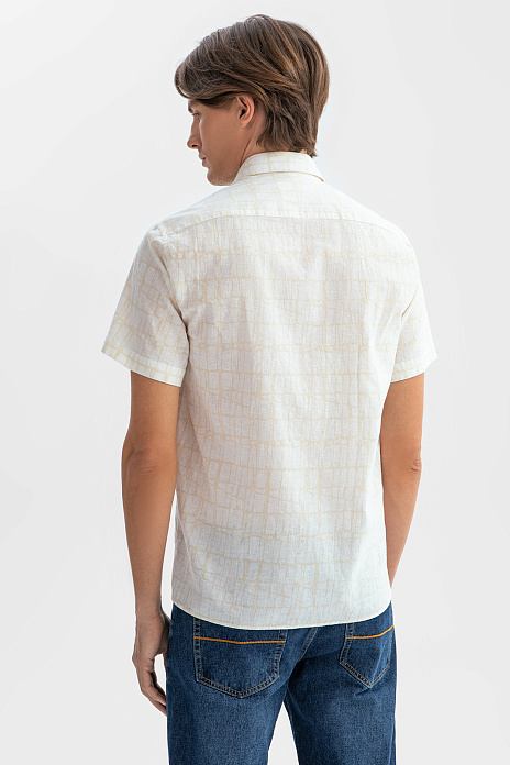 Сорочка с коротким рукавом из австрийской ткани Getzner, цвет Бежевый