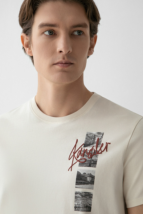 Футболка из хлопка, цвет Бежевый