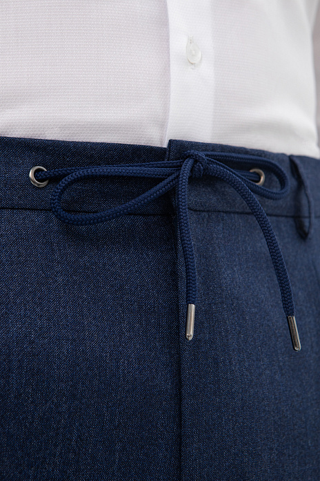 Брюки из шерсти синего цвета, цвет Синий темный