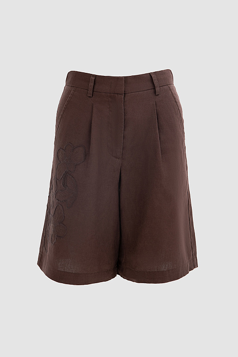 Шорты изо льна, цвет Коричневый
