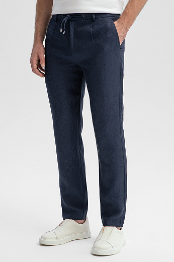 Брюки изо льна на кулиске