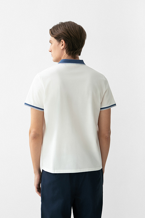 Поло из мерсеризованного хлопка, цвет Голубой