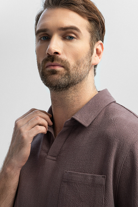 Поло оверсайз со льном, цвет Мокко