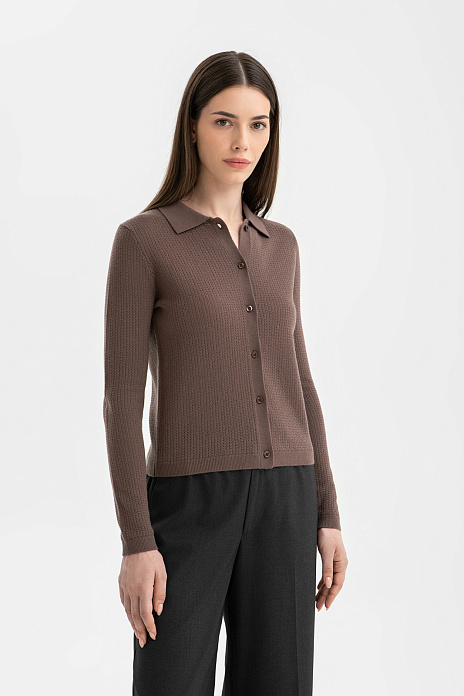 Кардиган из шерсти и кашемира, цвет Мокко