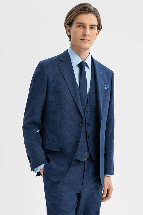 Костюм-тройка из шерсти, хлопка и льна с водоотталкивающей обработкой, цвет 