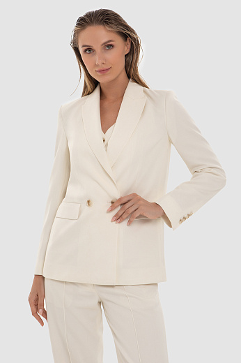 Пиджак из смесовой шерсти белого цвета