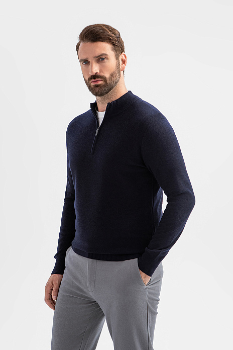 Джемпер из шерсти и кашемира, цвет Синий темный