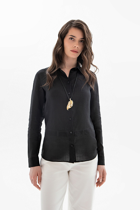 Рубашка из рами, цвет Черный