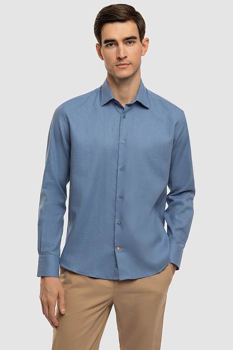 Сорочка из хлопка и льна Monti, цвет Голубой