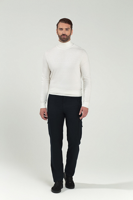 Брюки карго из шерсти, лимитированная коллекция, цвет Синий темный