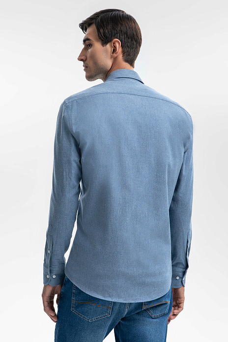 Фланелевая сорочка из устойчивой к сминанию ткани, цвет Голубой светлый