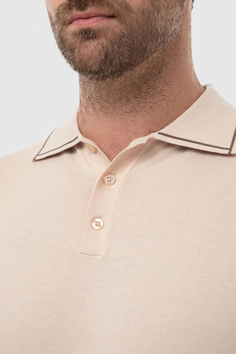 Поло из хлопка Пима, цвет Бежевый светлый