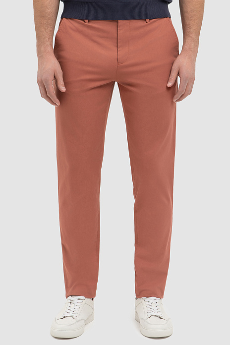Коралловые хлопковые брюки, цвет Коралловый