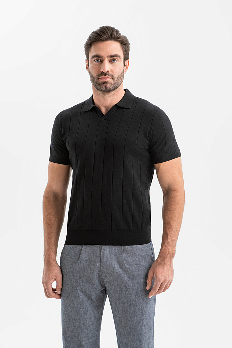 Поло из хлопка Пима, цвет Черный