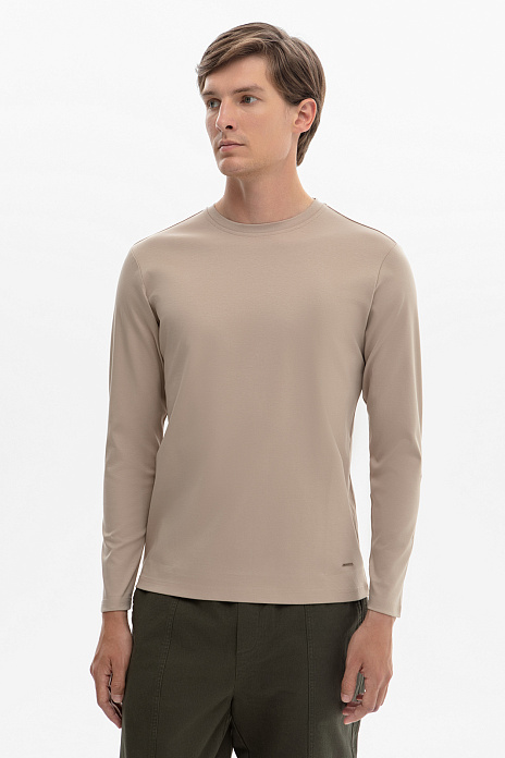 Лонгслив из хлопка, цвет Бежевый