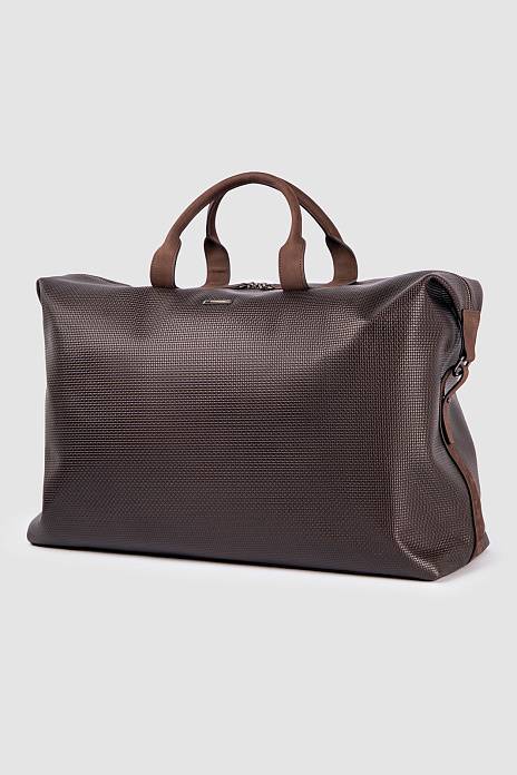 Дорожная сумка из натуральной кожи и замши, цвет Коричневый