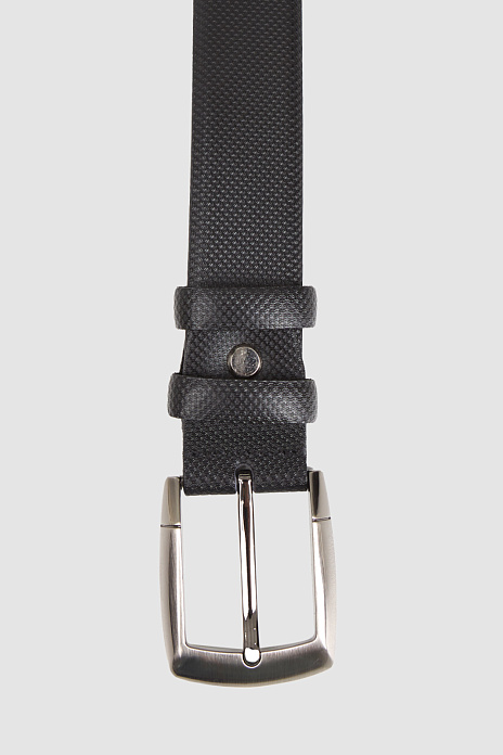 Ремень из натуральной кожи черного цвета, цвет Черный