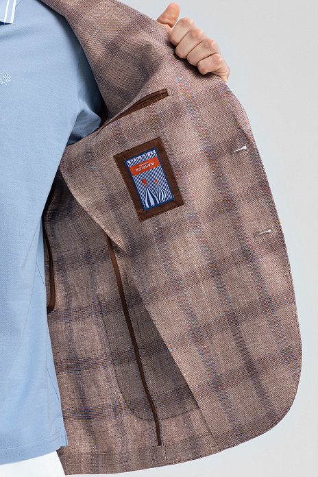 Пиджак изо льна, цвет Коричневый светлый