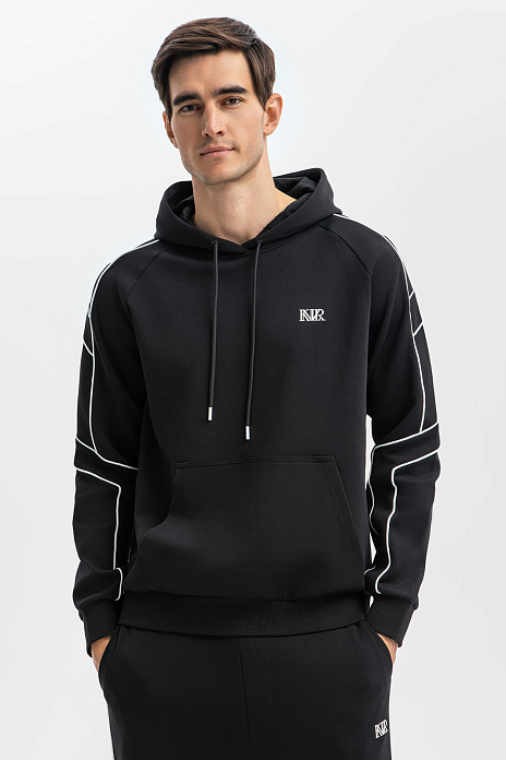 Толстовка из хлопка с капюшоном, цвет Черный