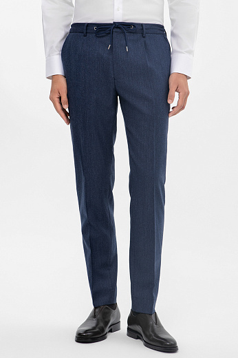 Брюки из шерсти синего цвета