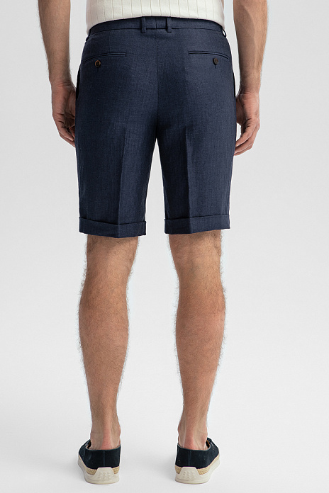 Шорты изо льна, цвет Синий темный