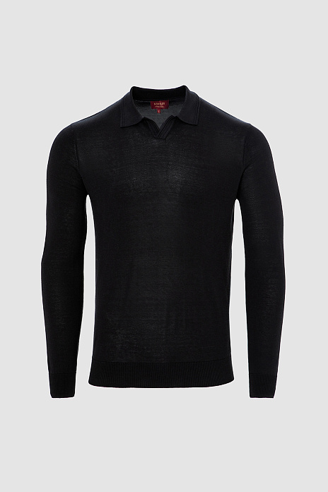 Джемпер поло из шелка, лимитированная коллекция, цвет Черный