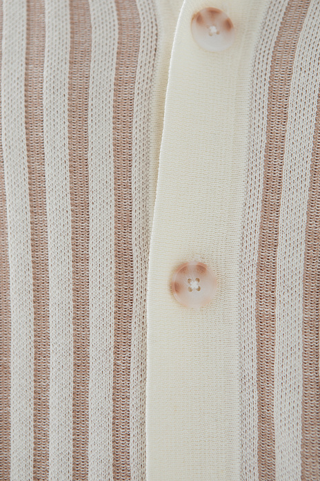 Сорочка с коротким рукавом из хлопка и льна, цвет Бежевый