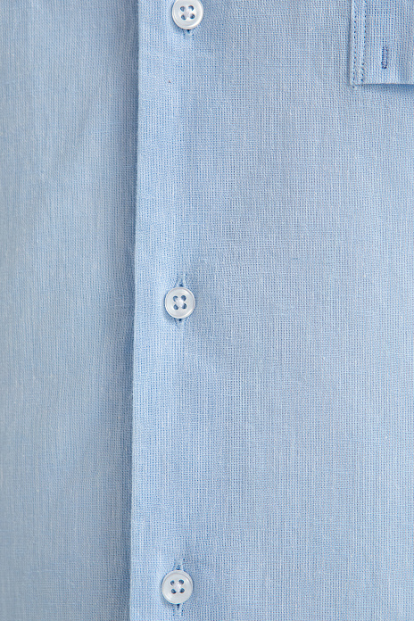 Сорочка с коротким рукавом изо льна и хлопка Getzner (Австрия), цвет Голубой светлый